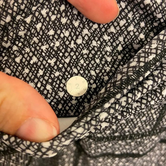 Lululemon Fast & Free Black & White Frozen Fizz 7/8 Tights Size Small - Picture 7 of 9